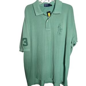 Polo Ralph Lauren Big Pony Polo Green Shirt Mens 2XLT NEW